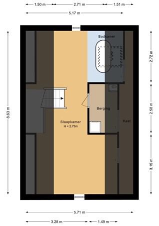 Floorplan - Dorpsstraat 4, 3751 ER Bunschoten-Spakenburg